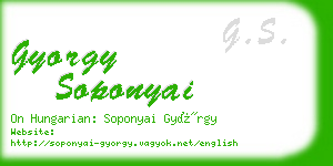 gyorgy soponyai business card